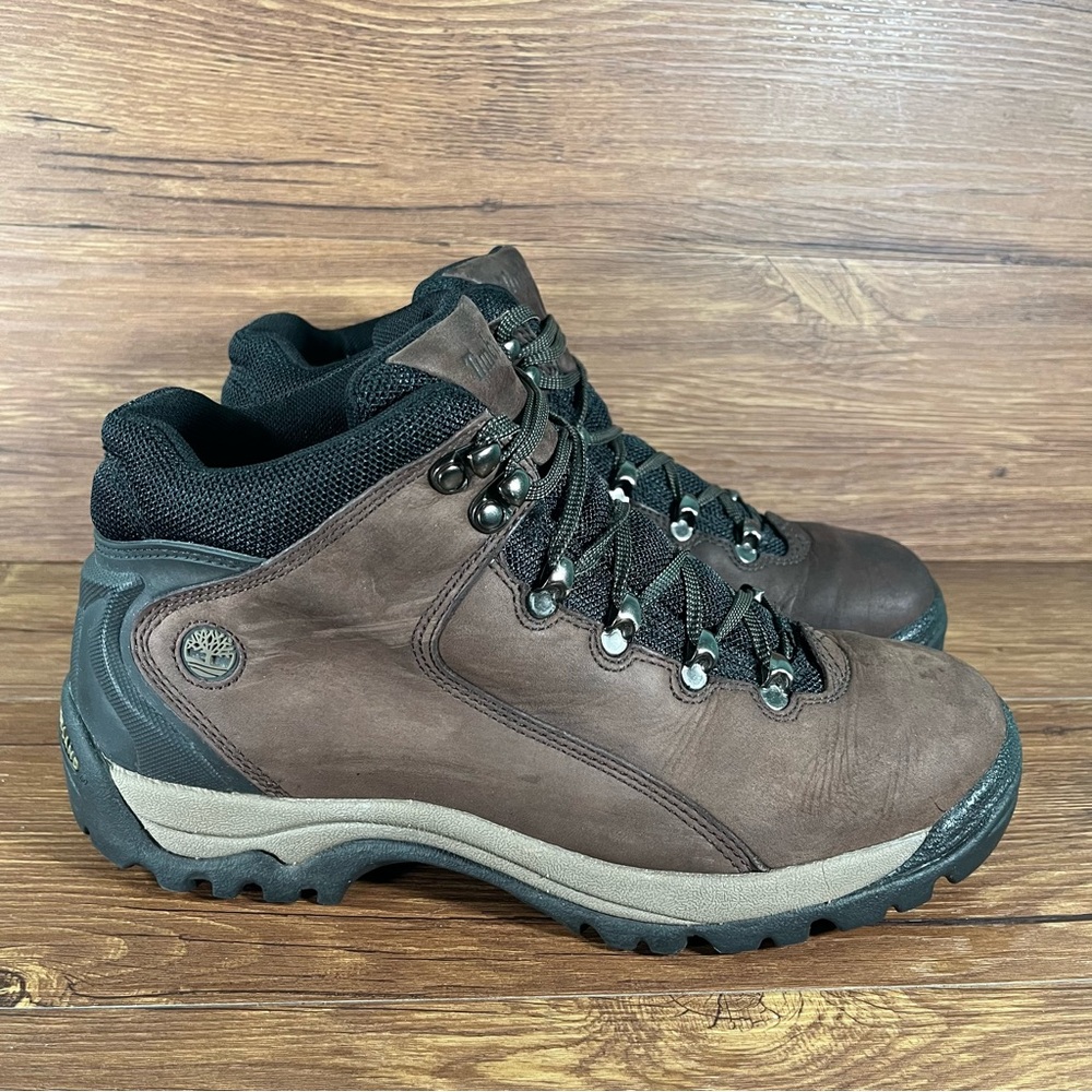 Timberland White Ledge Brown Leather Boots Men’s Size 10 Lace Up Shoes